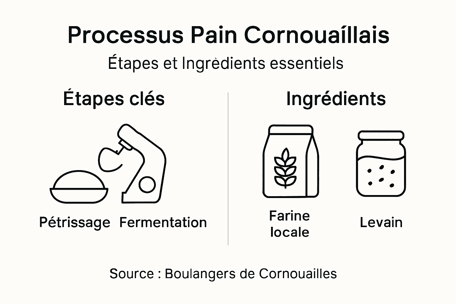 Infographie : Les étapes de fabrication du pain artisanal de Cornouaille