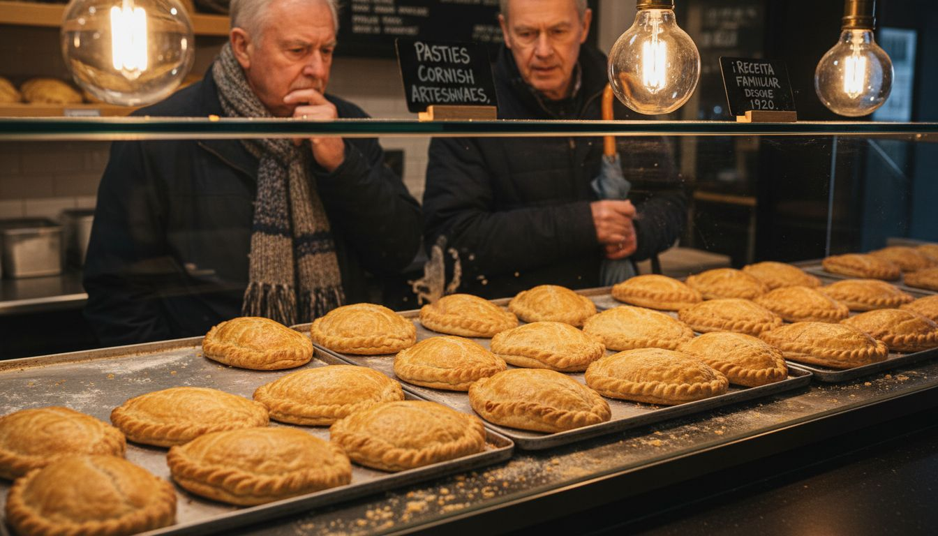 Mostrador de pasteles atendiendo a la clientela del barrio