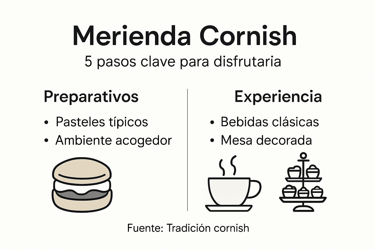 Infografía: descubre los cinco pasos esenciales para disfrutar de una merienda cornish