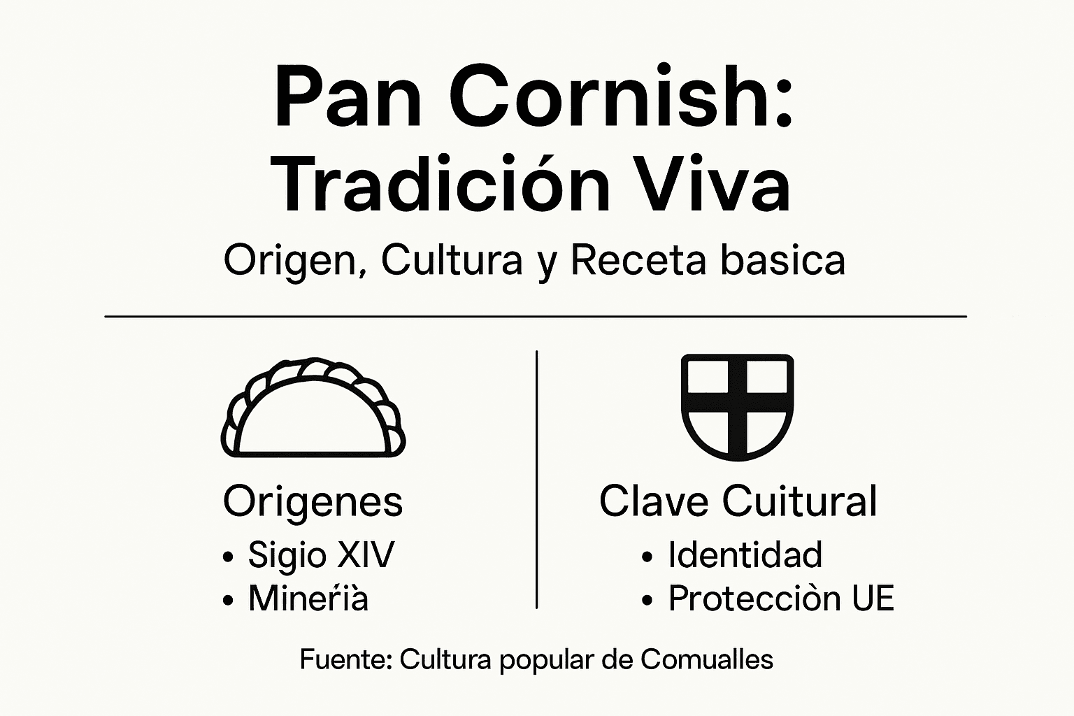 Infografía sobre la historia y los secretos del pan Cornish