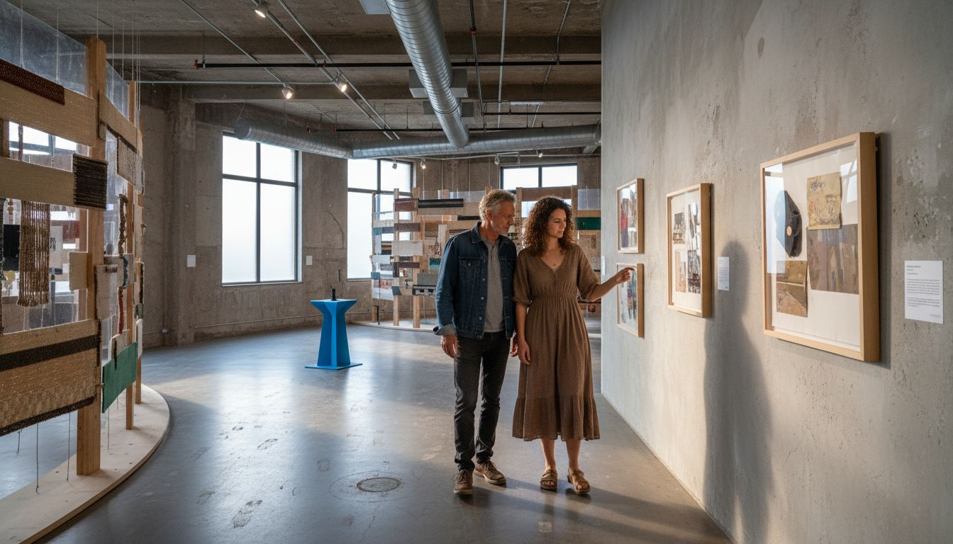 Visitors exploring immersive gallery art