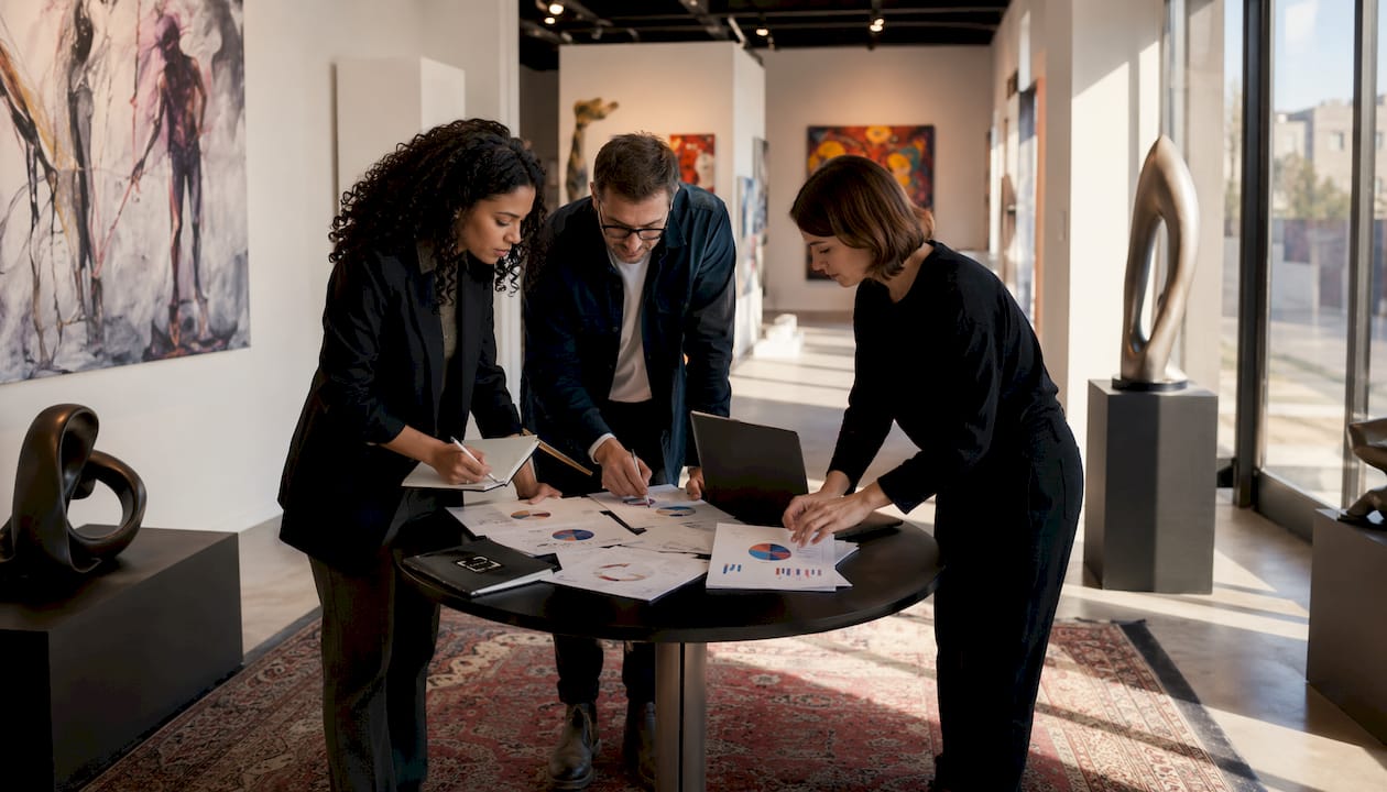 Team analyzing visitor demographics data