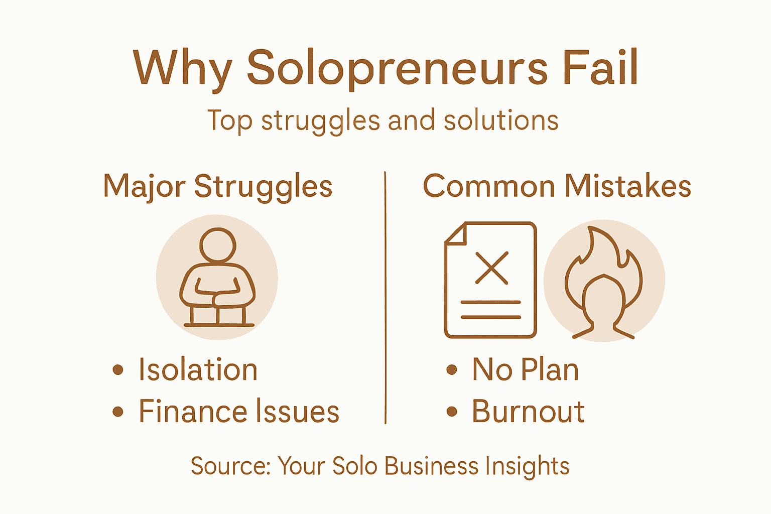Infographic of solopreneur struggles and solutions