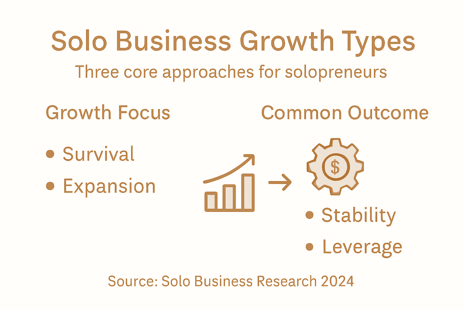 Infographic showing solo business growth types