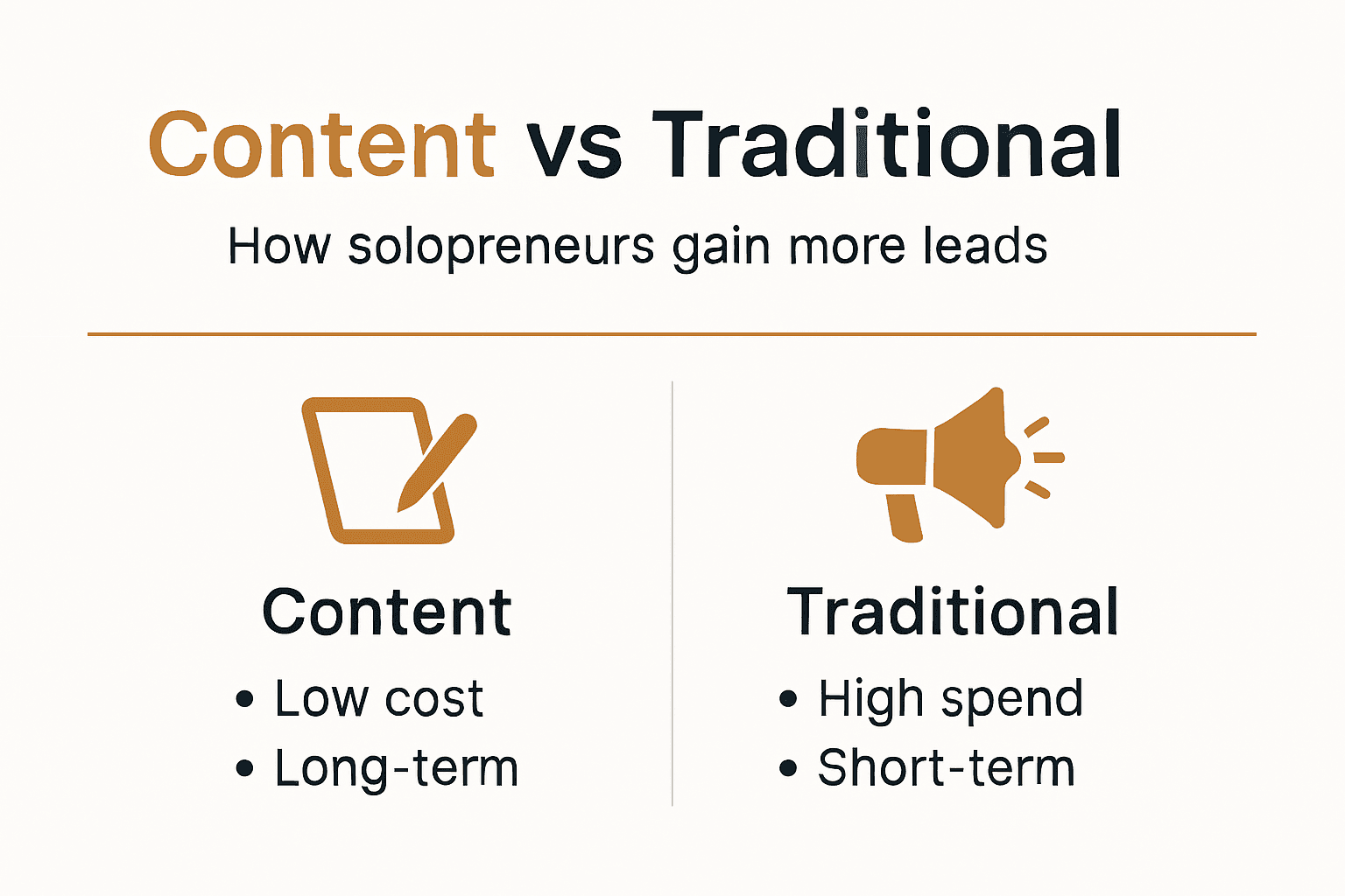Infographic comparing content and traditional marketing