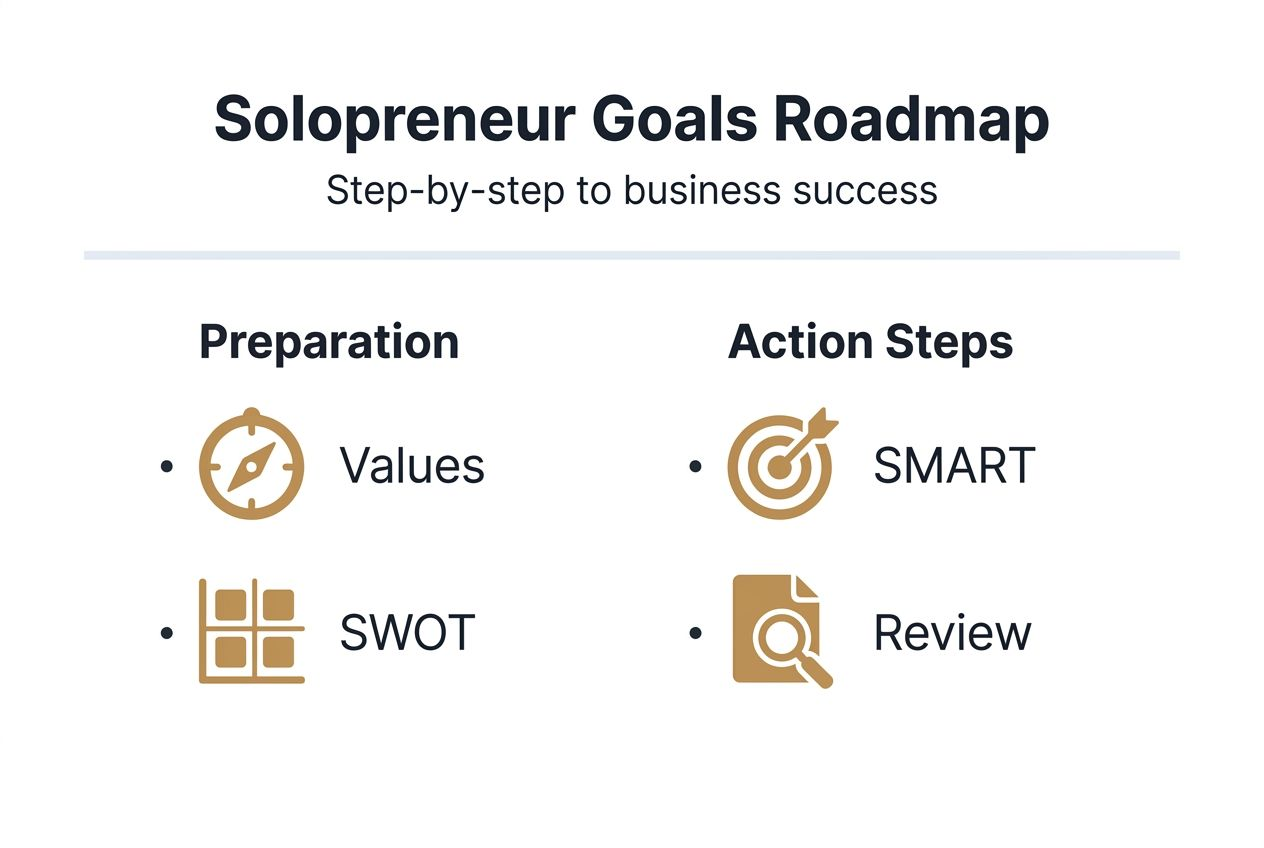 Infographic of solopreneur goal setting steps