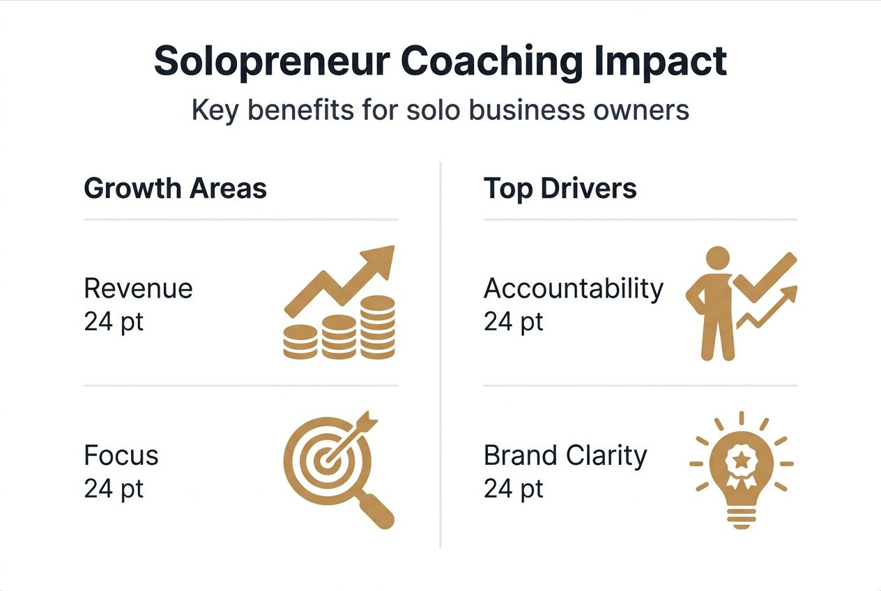 Infographic of solopreneur coaching impact and benefits