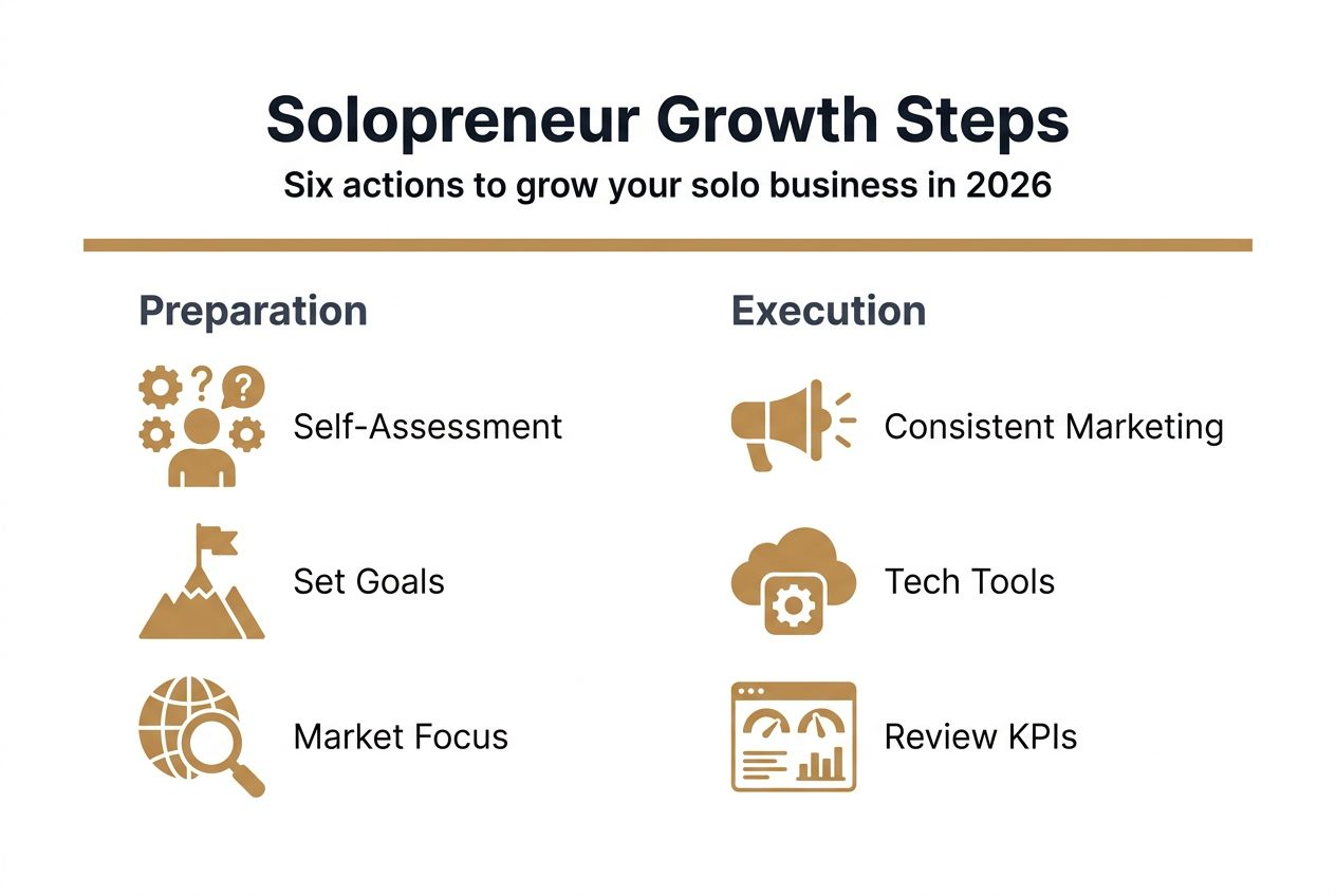 Infographic showing solopreneur growth roadmap steps