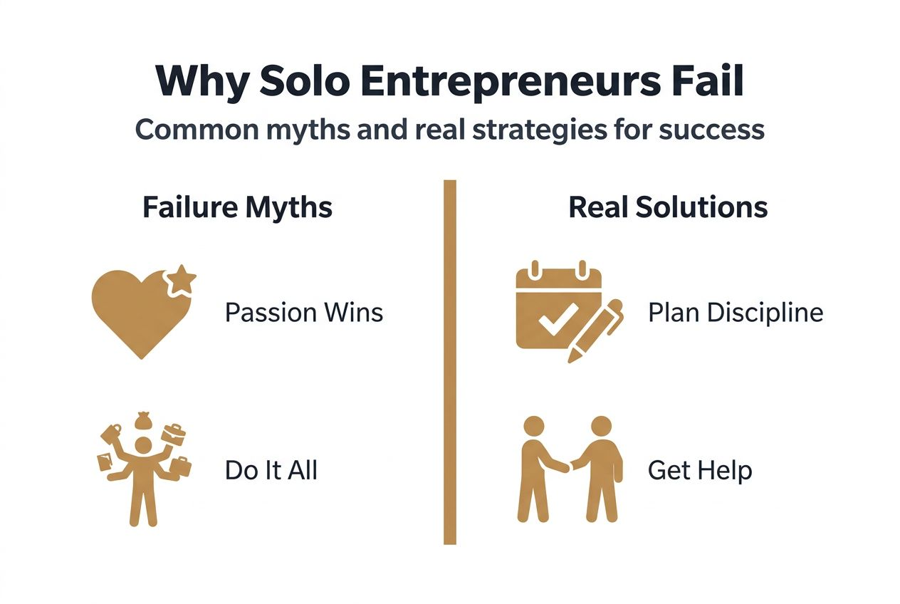 Infographic dispelling solo entrepreneur failure myths