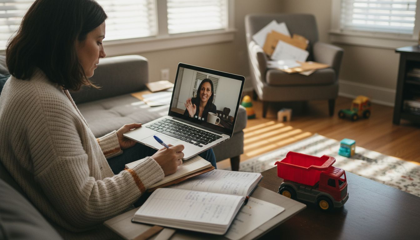 Solopreneur getting mentor advice at home