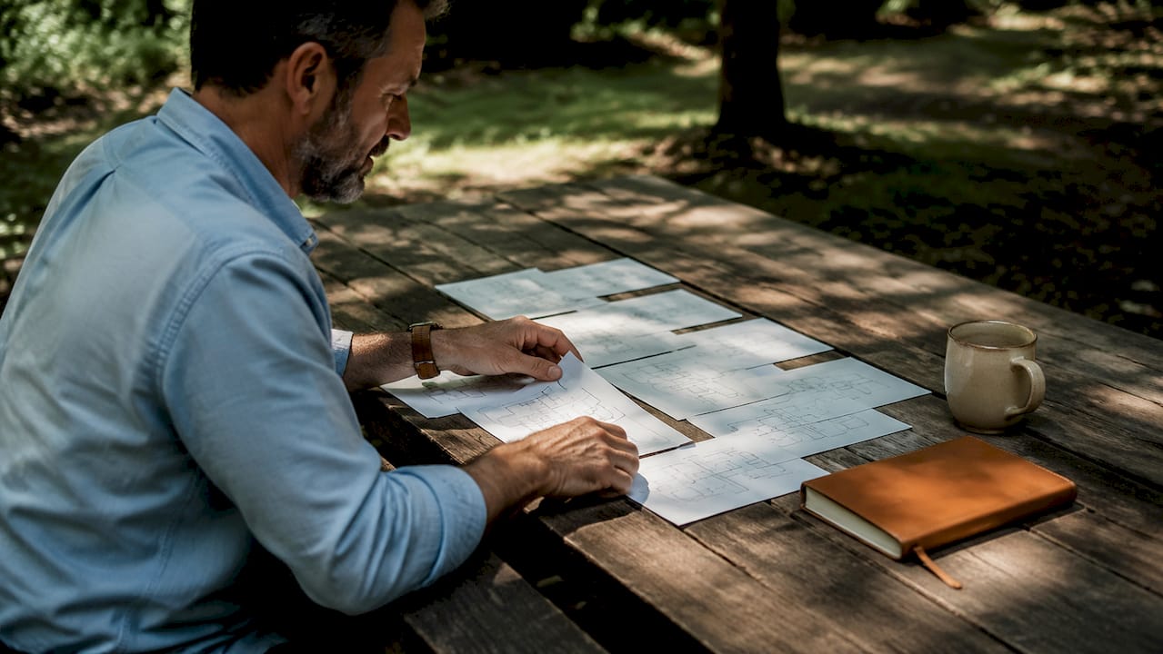 Hands organizing business decision framework papers