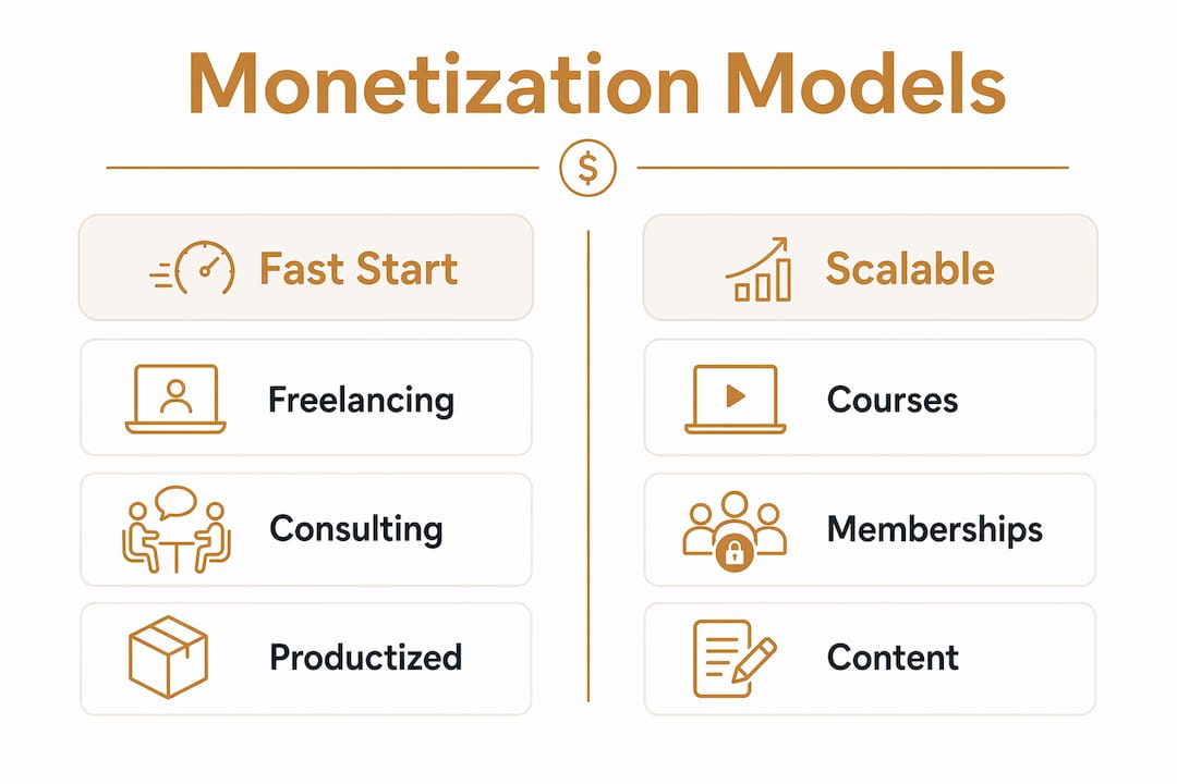 Infographic comparing skill monetization methods