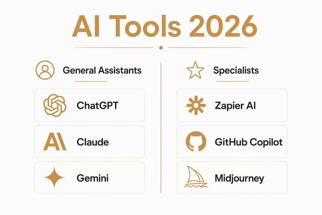 Infographic comparing general and specialist AI tools