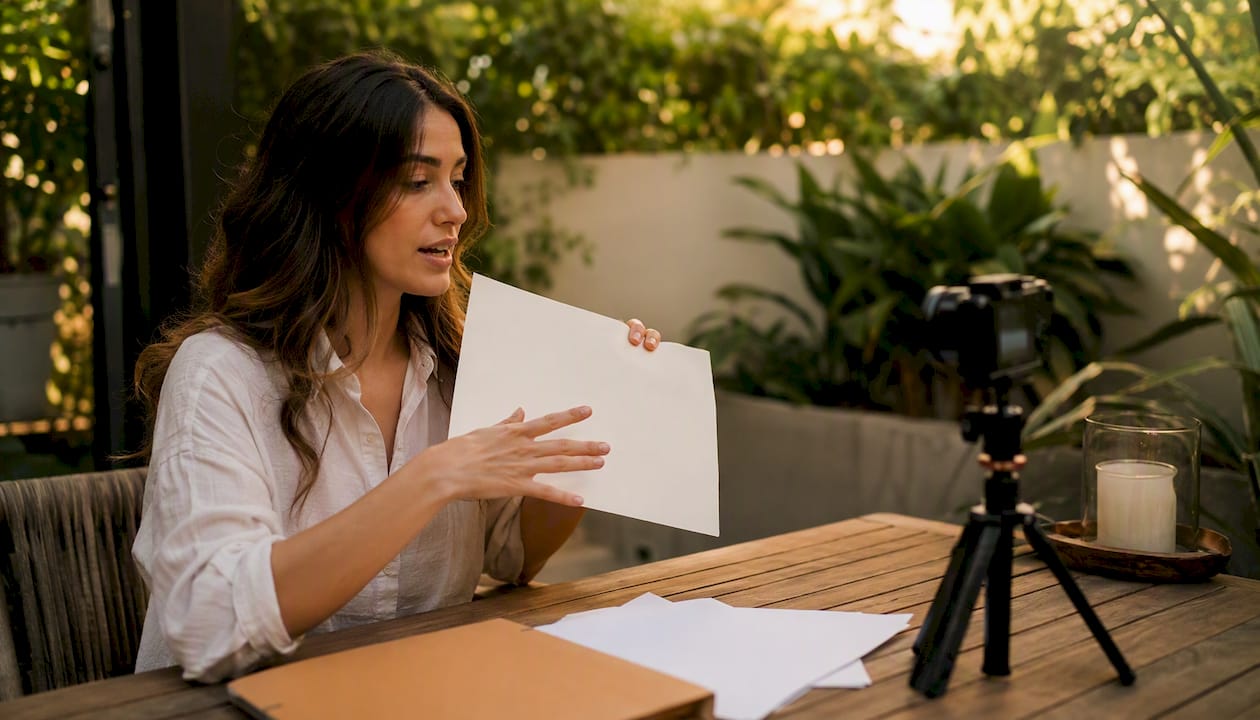 Founder recording a business process video