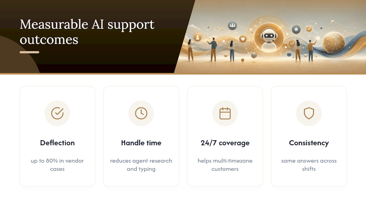 Diagram of AI support business benefits