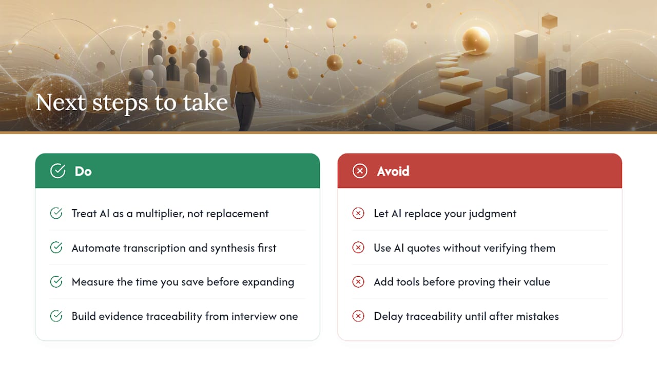 What I'd Tell You to Actually Do Next — overview diagram