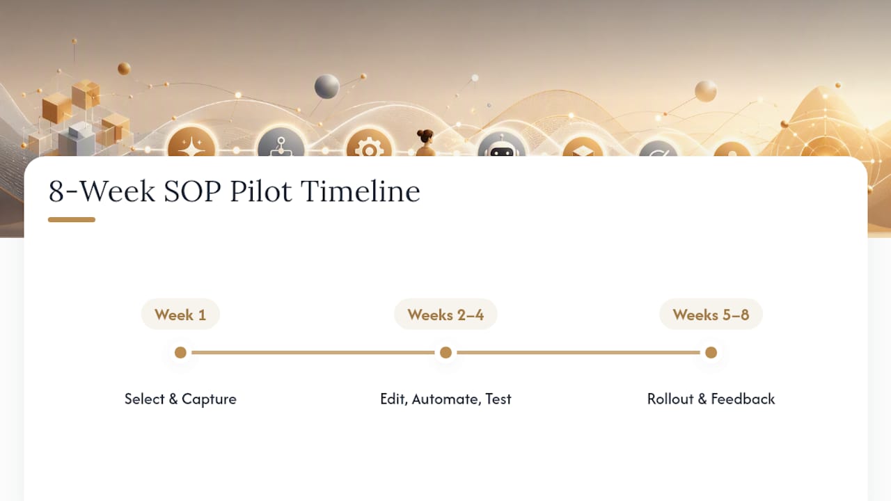 Eight-week SOP automation pilot timeline