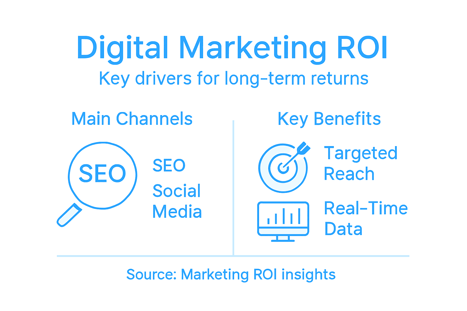 Infographic on digital marketing ROI benefits