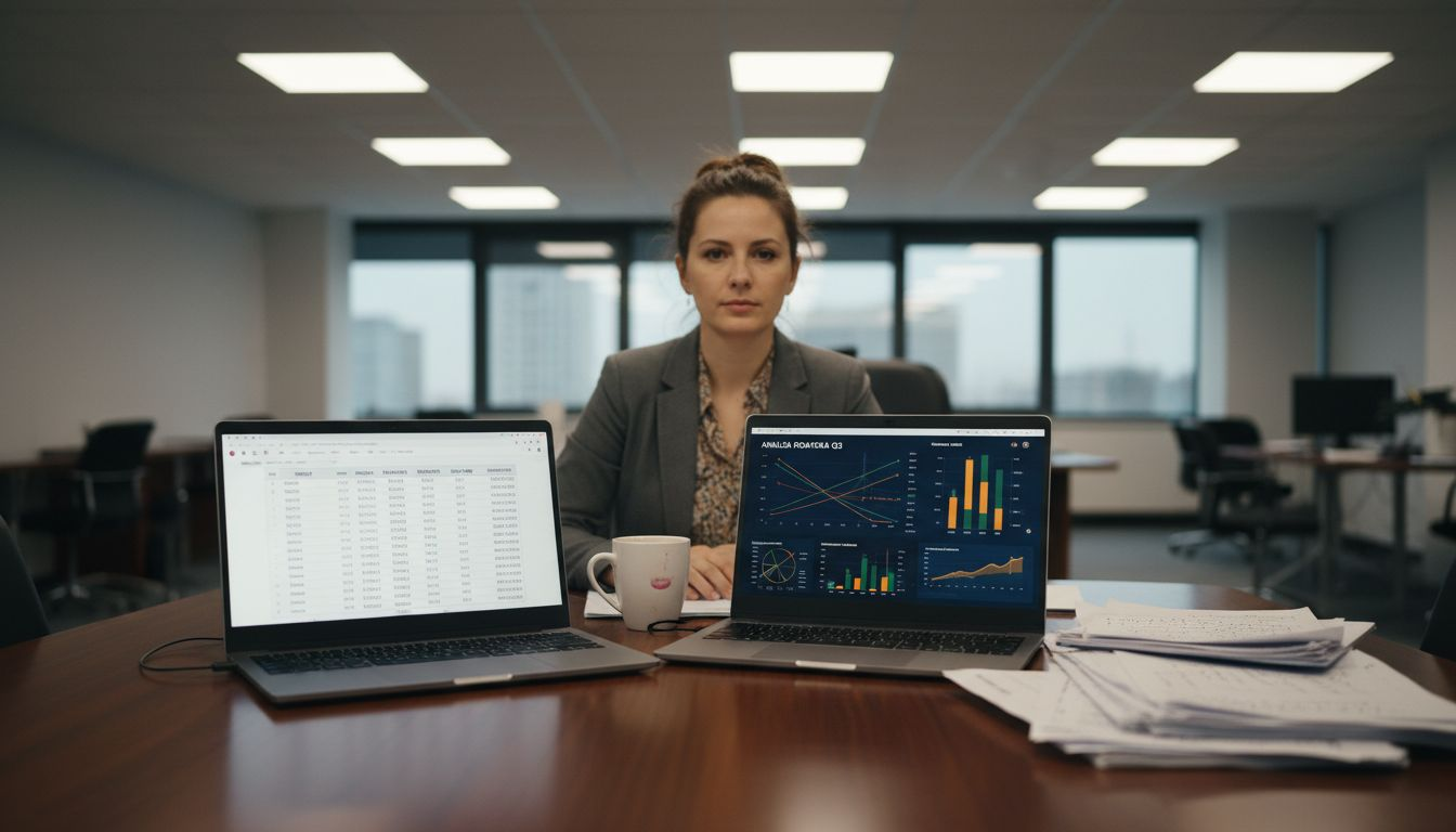 Osoba uspoređuje dvije metode analize podataka