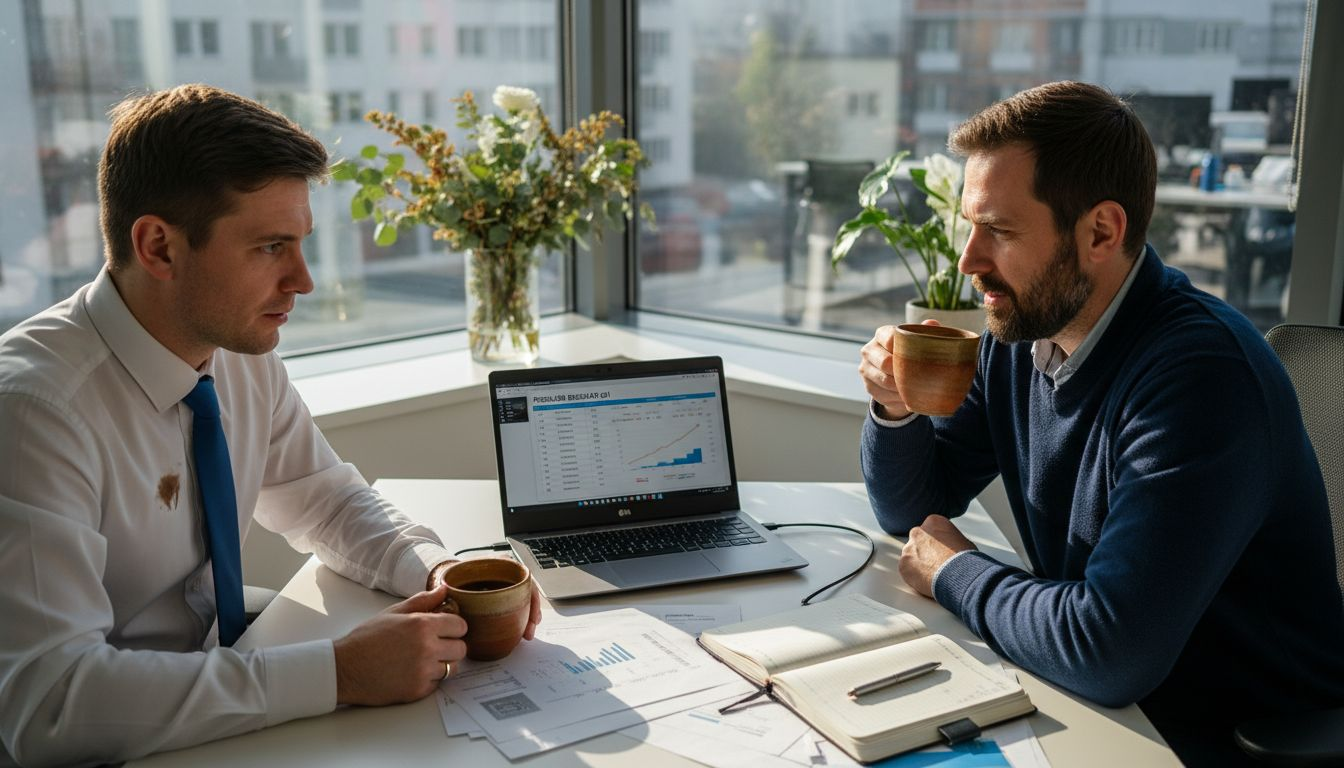U uredu menadžeri analiziraju rezultate koje donosi umjetna inteligencija.