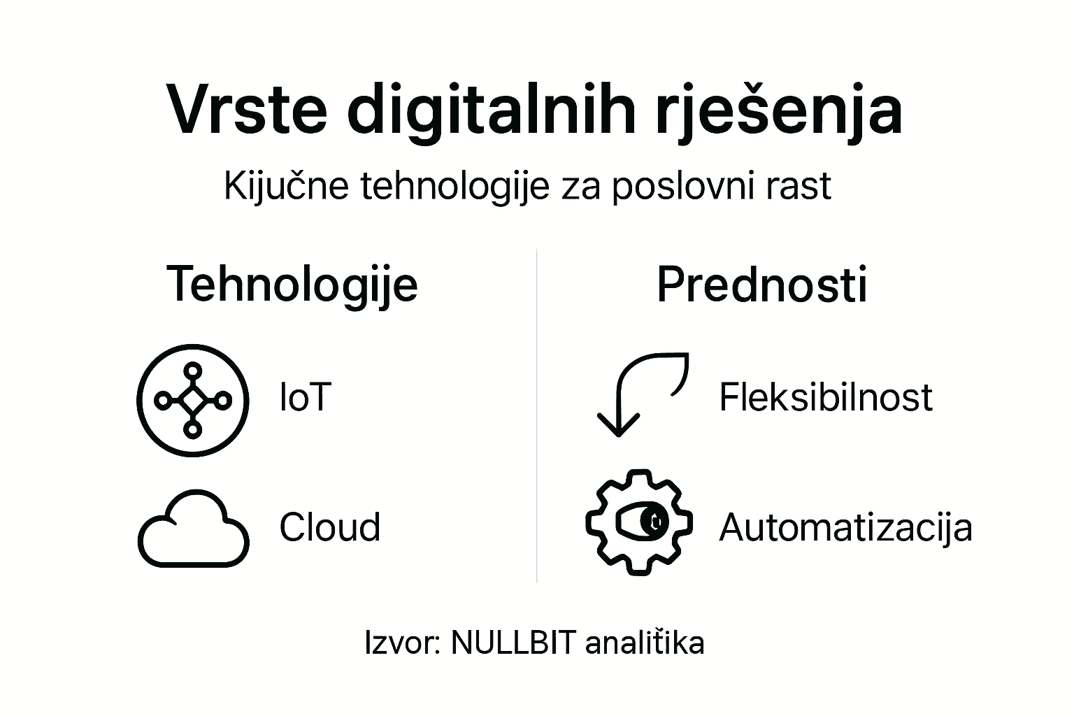 Infografika: digitalna rješenja, tehnologije i prednosti koje donose