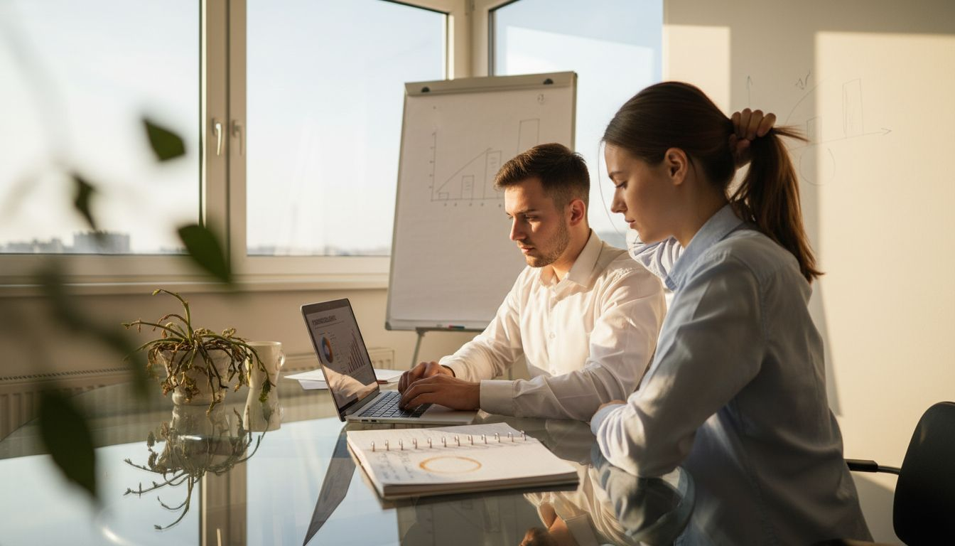 Marketinški tim analizira rezultate kampanja u uredu i raspravlja o strategijama za daljnji rast.