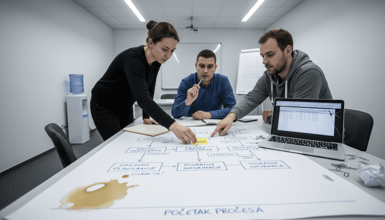 Timsko osmišljavanje procesa na papiru tijekom sastanka