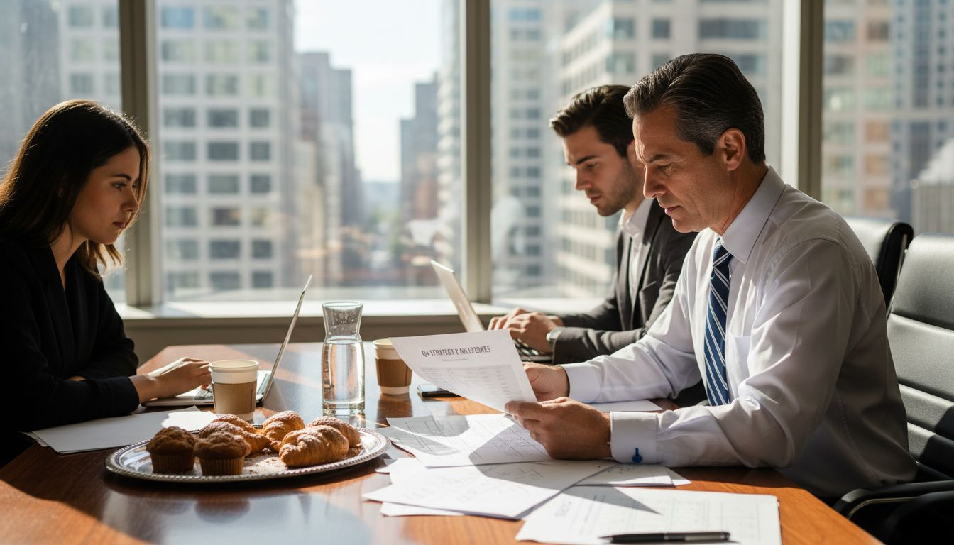 Executive team planning AI automation project