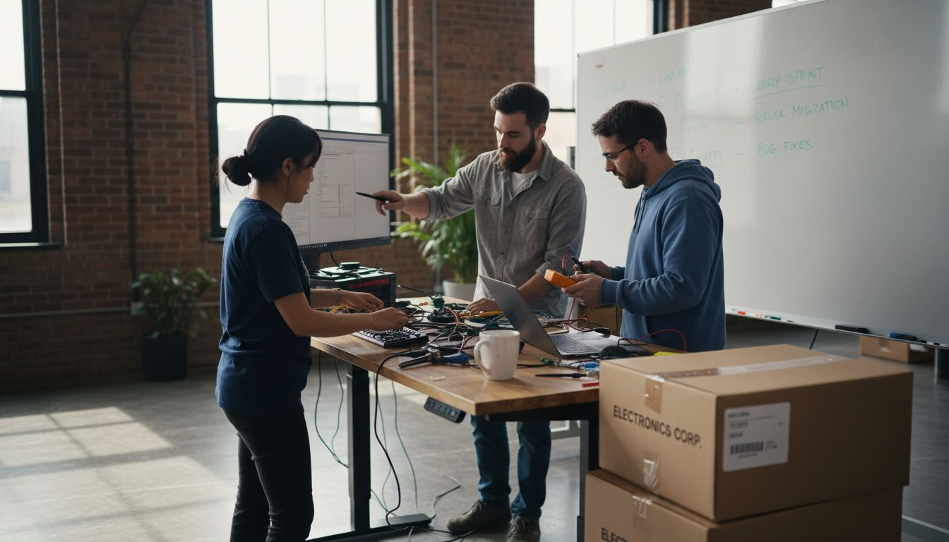 Engineers deploying AI workflow solution