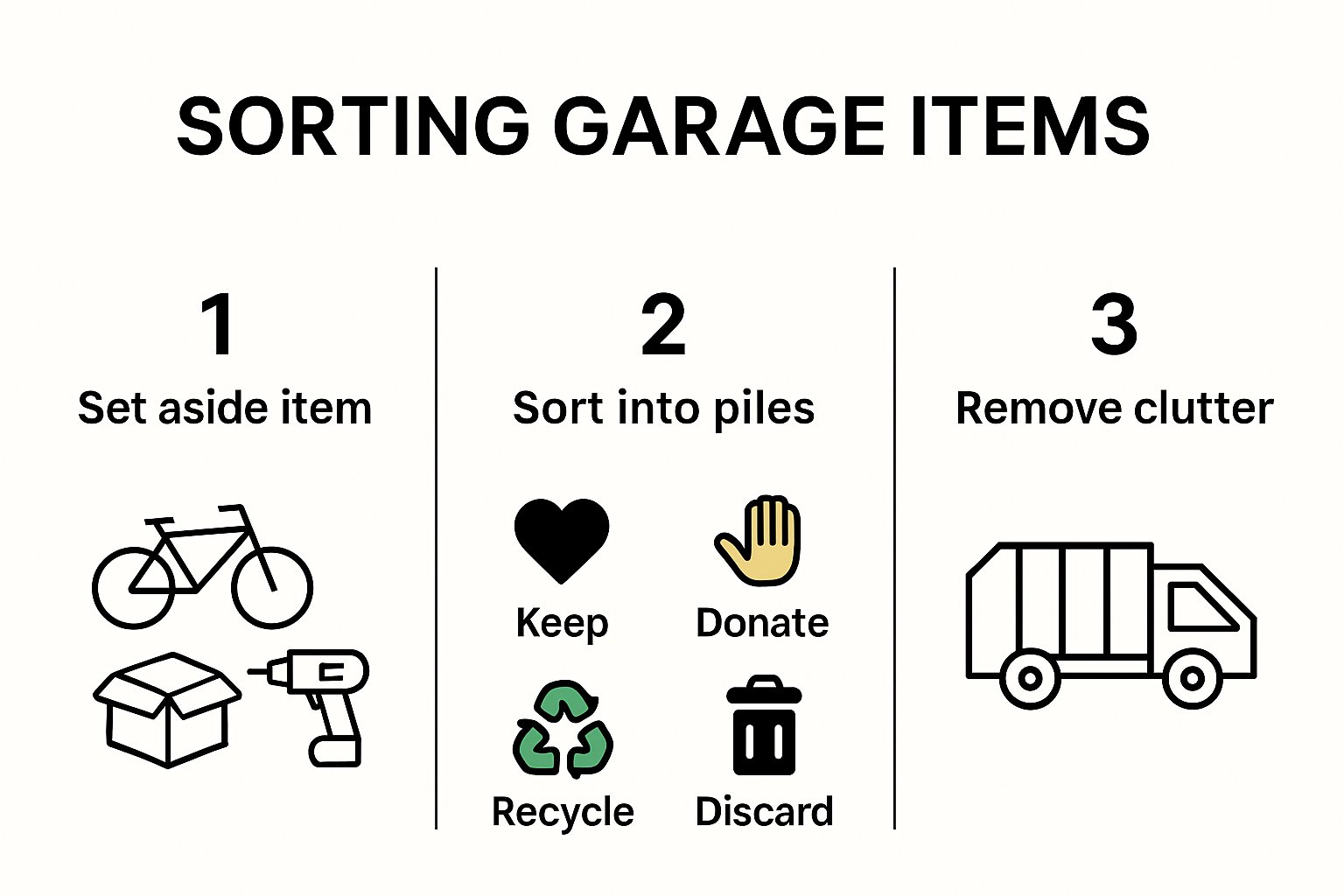 Garage sorting process for junk removal