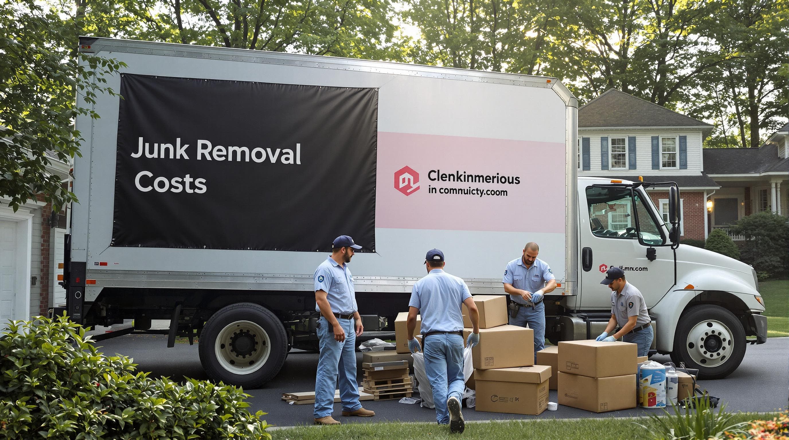 Connecticut junk removal team loading truck highlighting service costs