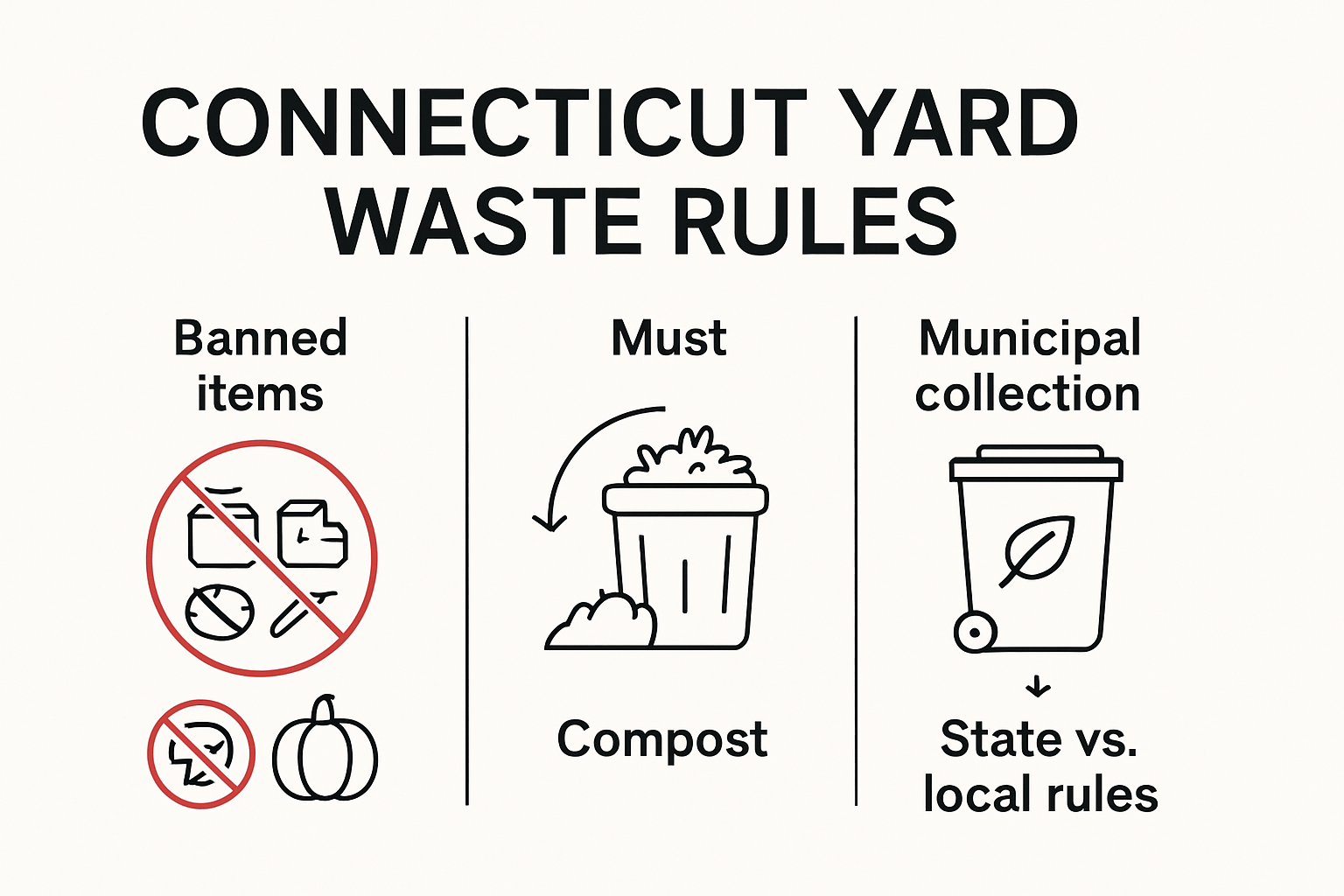 Connecticut yard waste rules and disposal infographic
