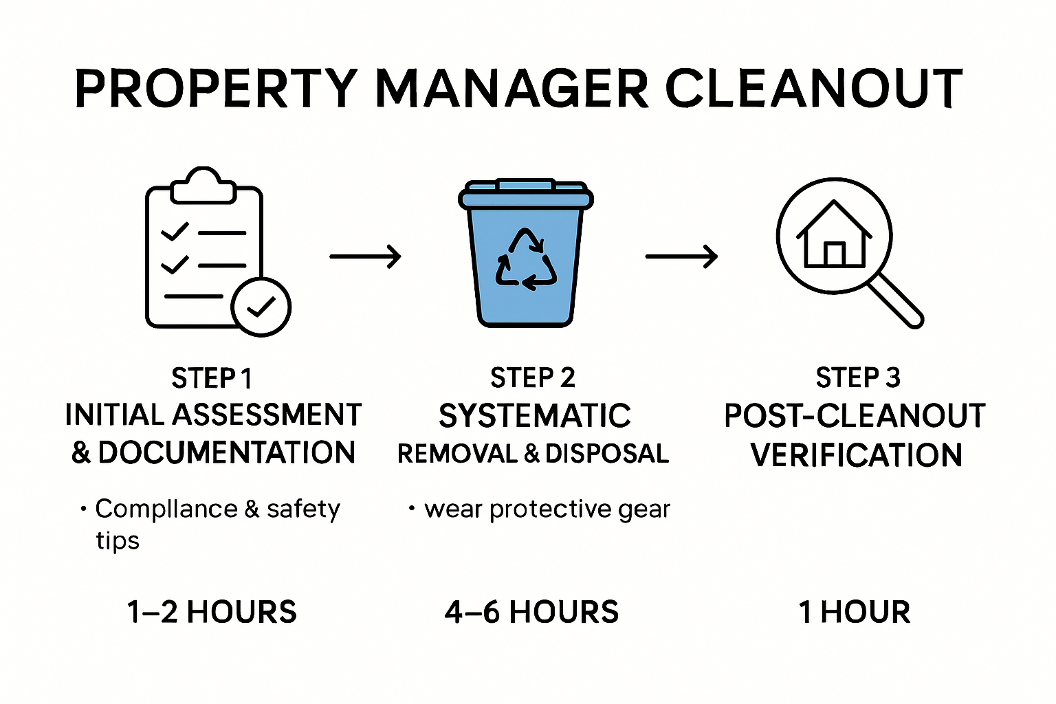 Infographic showing the property manager cleanout process