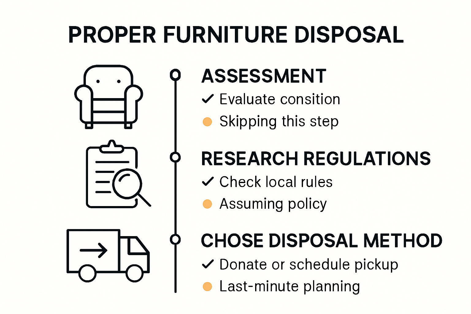 Infographic outlining step-by-step furniture disposal process