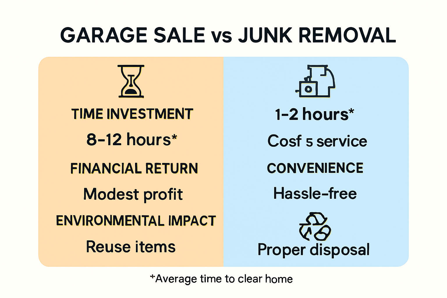 Visual comparison of garage sales and junk removal