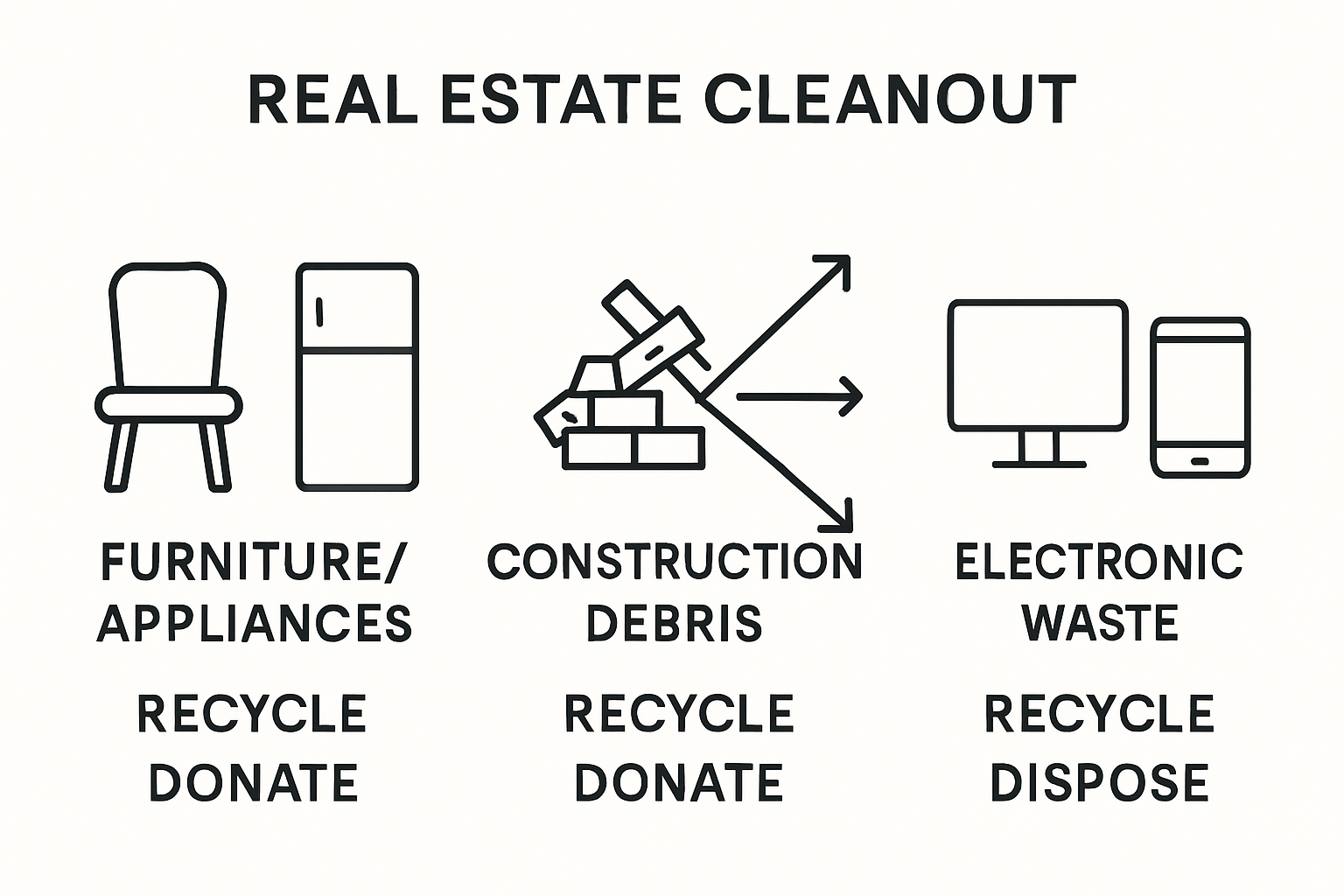 Infographic: Categories of real estate cleanout materials and disposal methods