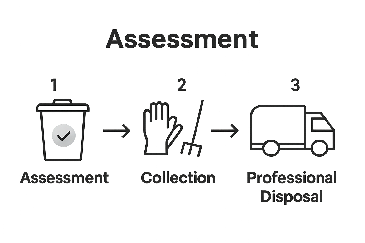Three-step process: assess, collect, and dispose storm debris