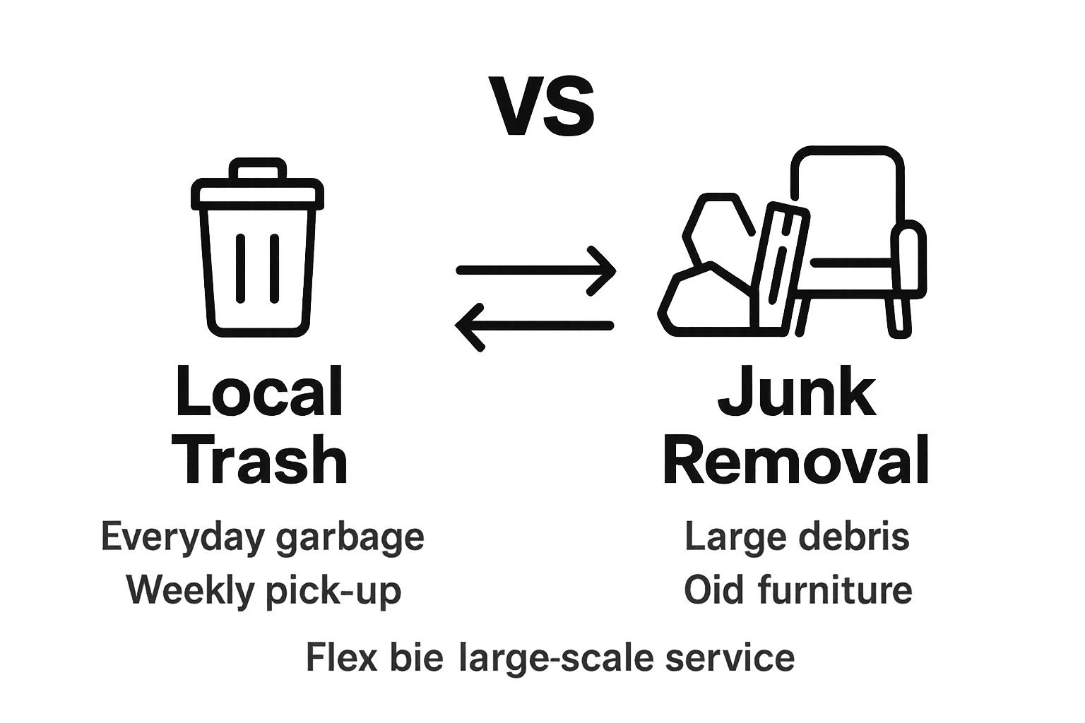 Comparison infographic: local trash vs. junk removal