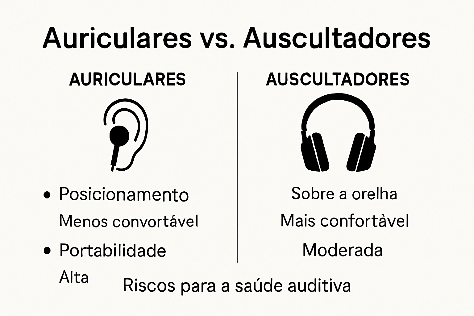 Infográfico comparativo: auriculares versus auscultadores