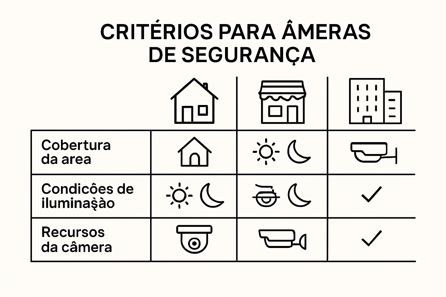 Infographic of factors for choosing a security camera in 2025