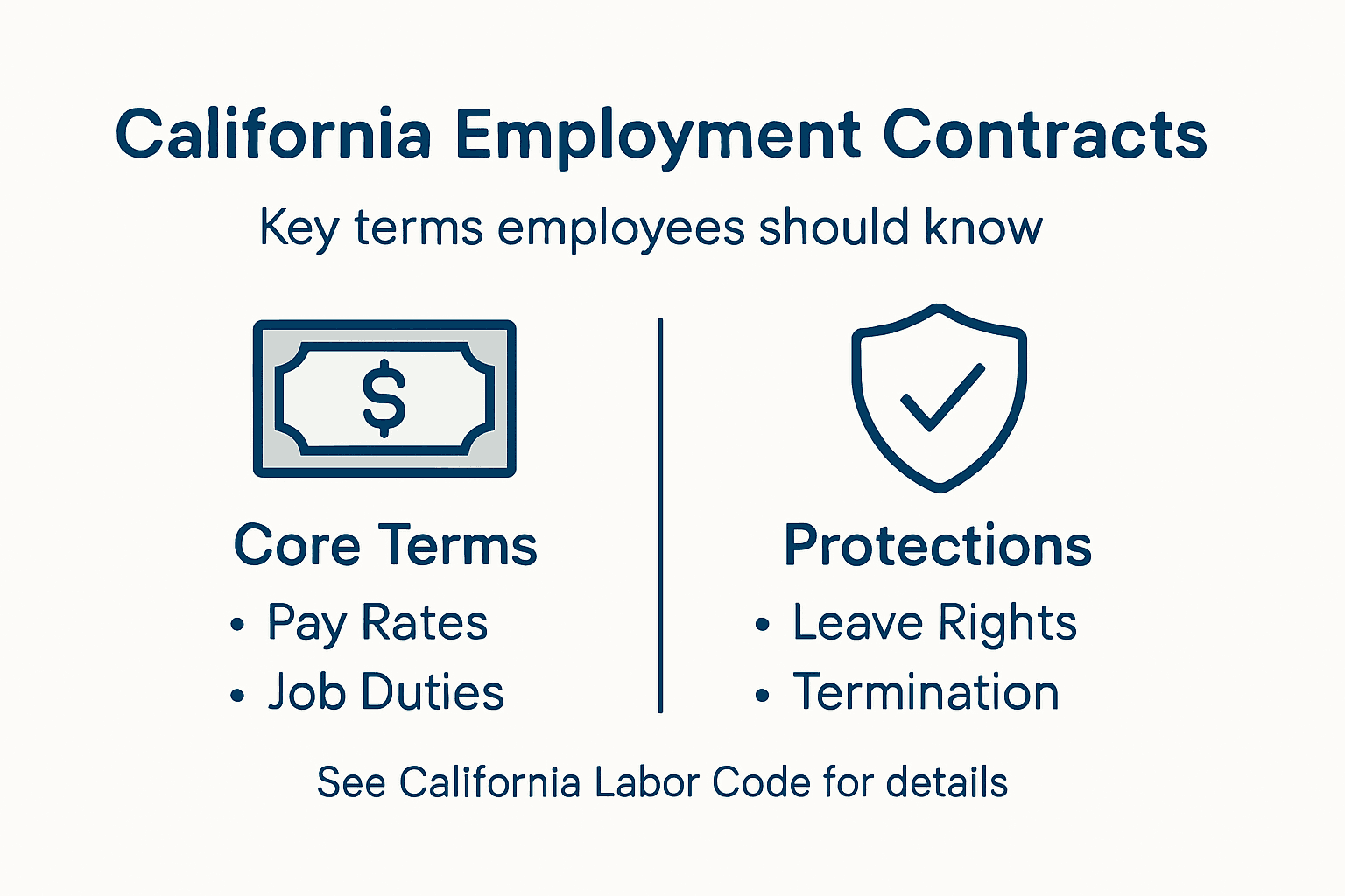 Infographic summarizing key contract provisions