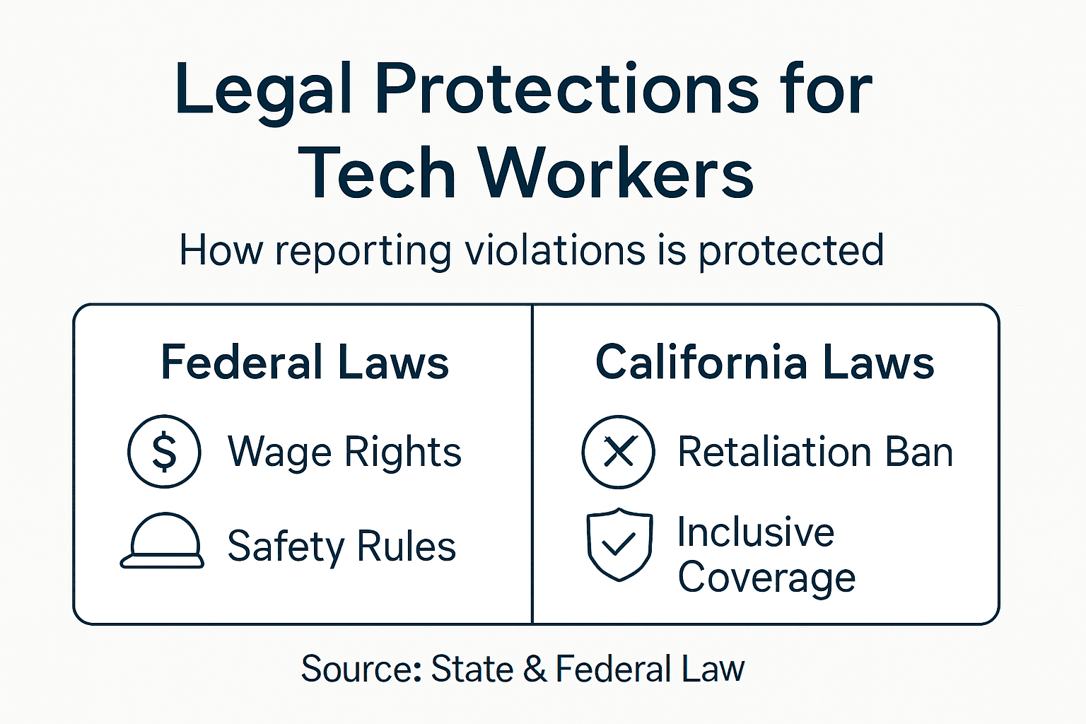 Infographic tech worker legal protections overview