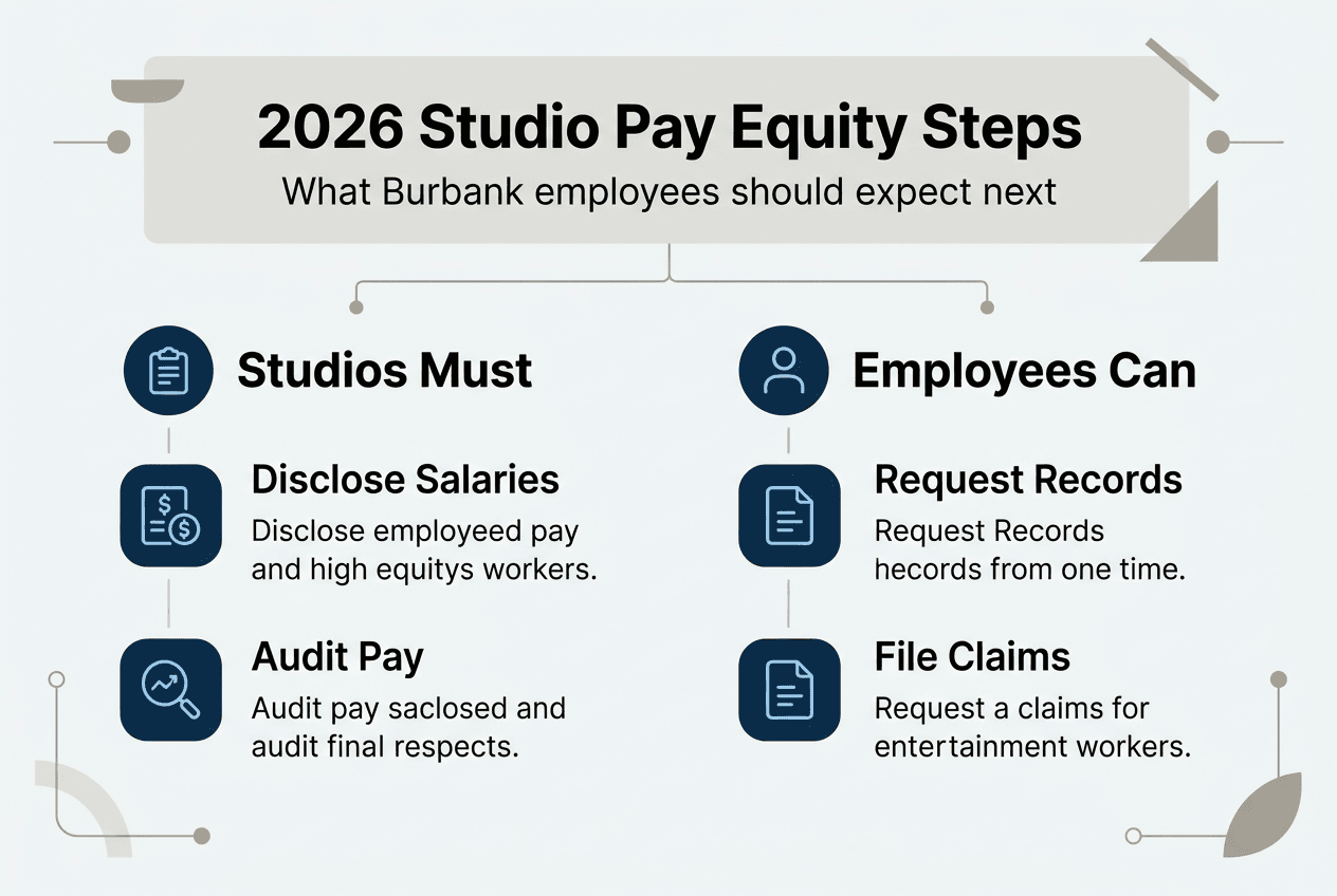 California studio pay equity steps infographic
