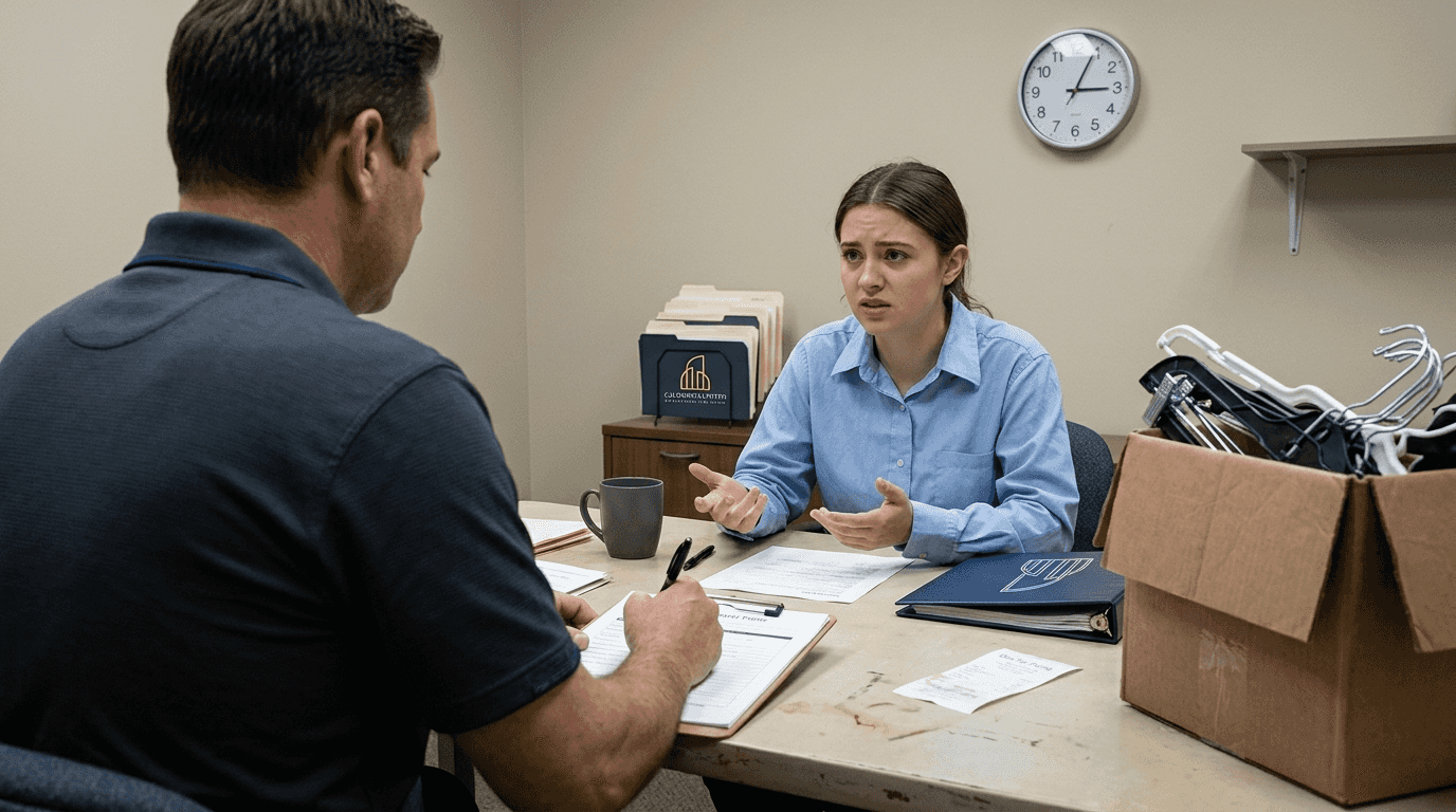 Manager investigating harassment complaint in office