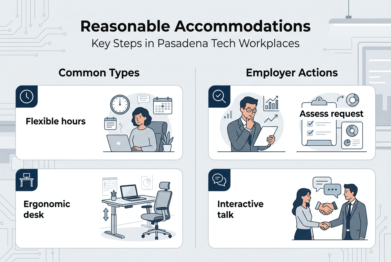 Infographic outlining reasonable accommodation process in tech