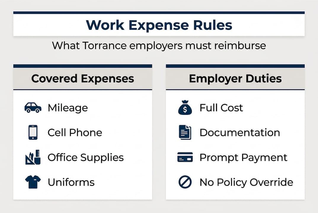 Infographic of reimbursable expenses and employer duties