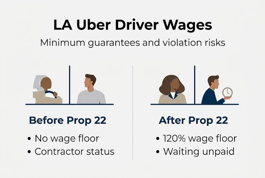 Infographic LA Uber wage rules before and after