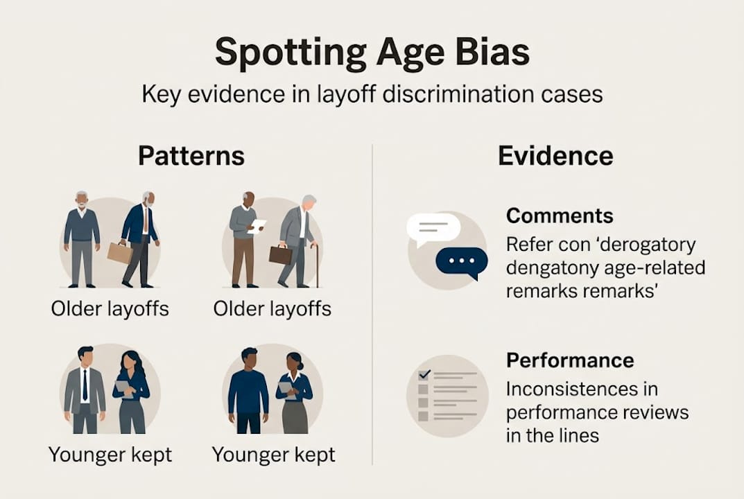 Infographic visualizing age bias layoff evidence