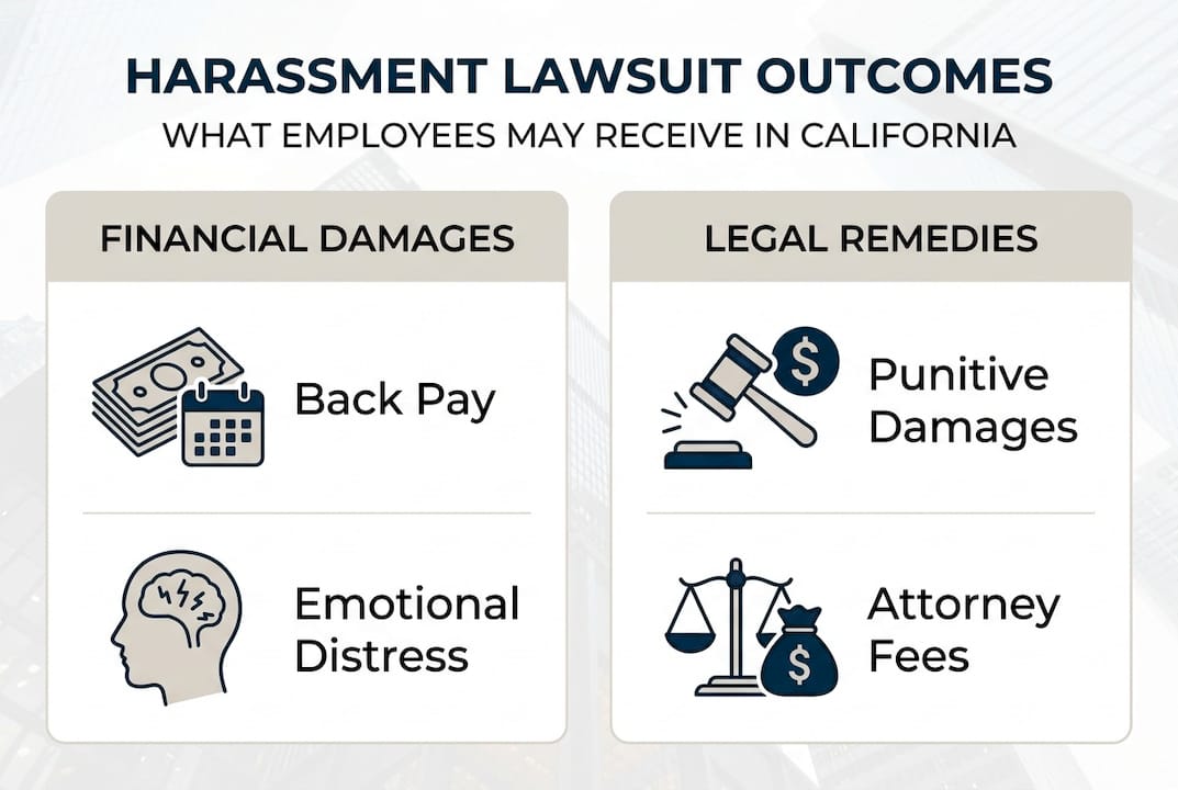 Infographic showing possible lawsuit outcomes