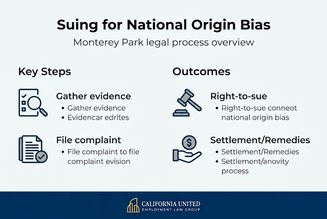 Infographic outlining lawsuit steps and outcomes
